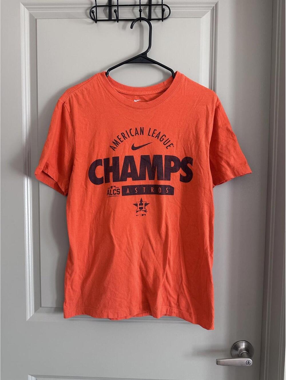 Nike Mens Small Houston Astros American League Champs Orange T-Shirt ALCS